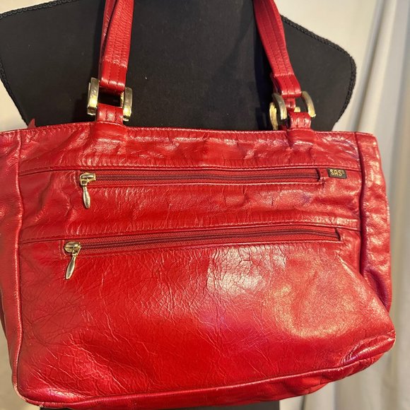 Vintage Red Leather handbag Sas - Picture 8 of 16